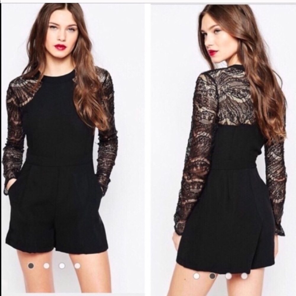 ADELYN RAE Sheer Sleeve Romper / HOLIDAYS - Picture 1 of 4